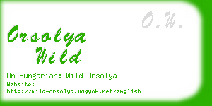 orsolya wild business card